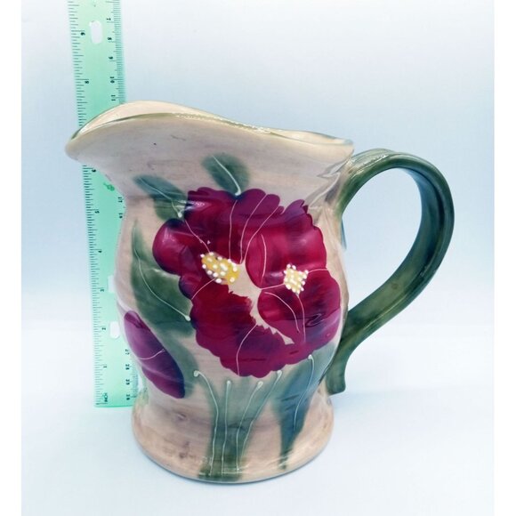 Fleur Rustique Pitcher Ambiance Collection 7" Discontinued Poppy Nanette Vacher - Picture 2 of 15